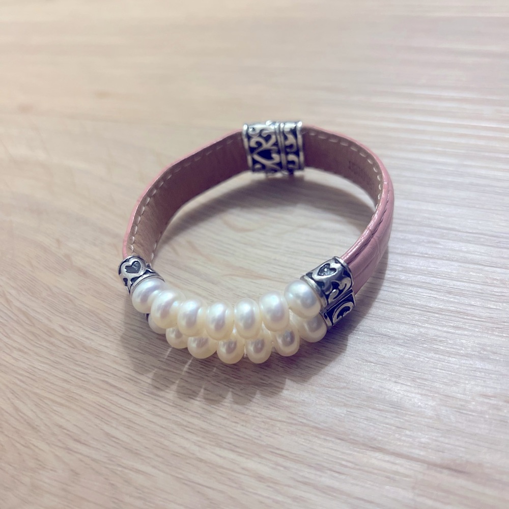 Honora Genuine Leather Cultured Freshwater Pearl Clasp Bracelet